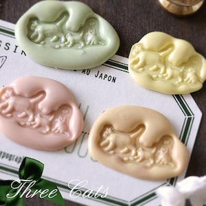3 cats Wax Seal Stamp Kit, decorative wax seal kit, envelope seal stamp, invitation seal stamp
