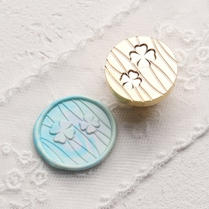 Four leaf clover Wax Seal Stamp Kit, botanical wax seal kit, envelope seal stamp, invitation seal stamp