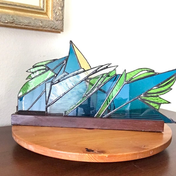 Lighted Stained Glass Display Stand Etsy