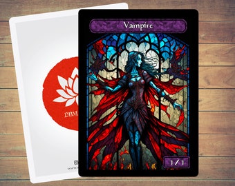 Vampire Token MTG Token Stained Glass Art Token 5 Pack for Magic and other collectible card games | Foil Option Available