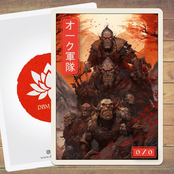 Orc Army Token Japanese Style Art Token 5 Pack for Magic and other collectable card games