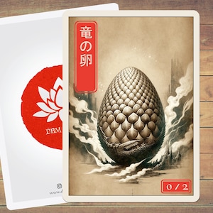 Dragon Egg Token Dragon Token MTG Token Japanese Style Art Token 5 Pack for Magic and other collectible card games