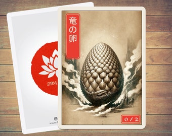 Dragon Egg Token Token Japanese Style Art Token 5 Pack for Magic and other collectable card games