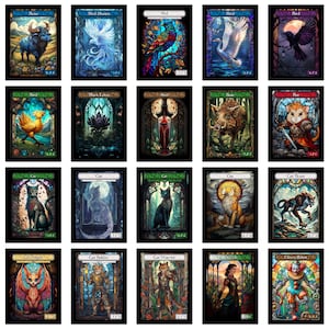 Stained Glass Art Token MTG Token Bundle Magic Token Bundle MTG Stained Glass Art Token Bulk Pack for Magic and other collectible card games image 3