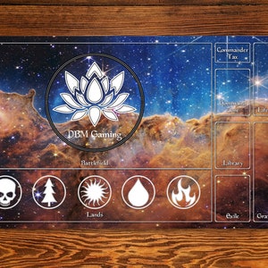 Cosmic Cliffs 14" X 24" Playmat For Ccg And Other Tabletop Games With Magic Zone Layout