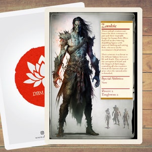 Zombie Token MTG Token Monster Profile Art Token 5 Pack for Magic and other collectible card games