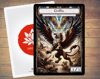 Griffin Token MTG Token Stained Glass Art Token 5 Pack for Magic and other collectible card games