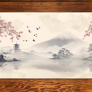 Fuji Spielmatte MTG Spielmatte Japanische Spielmatte 14 "x 24" Spielmatte mit Option für Magic Zone Layout für Edh und andere ccg Spiele