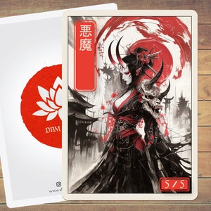 Demon Token MTG Token Japanese Style Art Token 5 Pack for Magic and other collectible card games