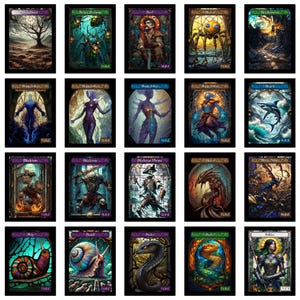 Stained Glass Art Token MTG Token Bundle Magic Token Bundle MTG Stained Glass Art Token Bulk Pack for Magic and other collectible card games image 13