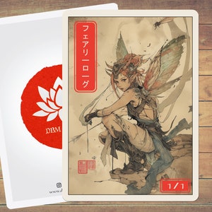 Faerie Rogue Token Faerie Token MTG Token Japanese Style Art Token 5 Pack for Magic and other collectible card games