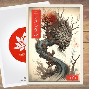 Elemental Token MTG Token Japanese Style Art Token 5 Pack for Magic and other collectible card games