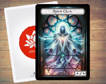 Spirit Cleric Token Stained Glass Art Token 5 Pack for Magic and other collectible card games