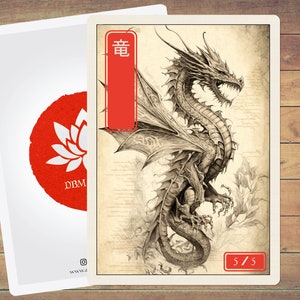 Dragon Token MTG Token Japanese Style Art 5 Token Pack for Magic and other collectible card games