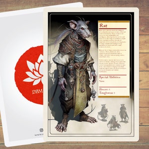 Rat Token MTG Token Monster Profile Art Token 5 Pack for Magic and other collectable card games