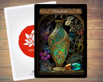 Treasure Token MTG Token Stained Glass Art Token 5 Pack for Magic and other collectible card games
