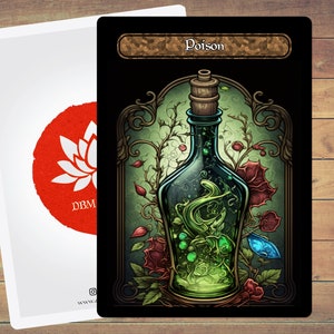 Poison Token Stained Glass Art Token 5 Pack for Magic and other collectible card games