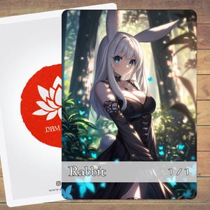 Rabbit Token MTG Token MTG Anime Token Art Token 5 Pack for Magic and other collectible card games
