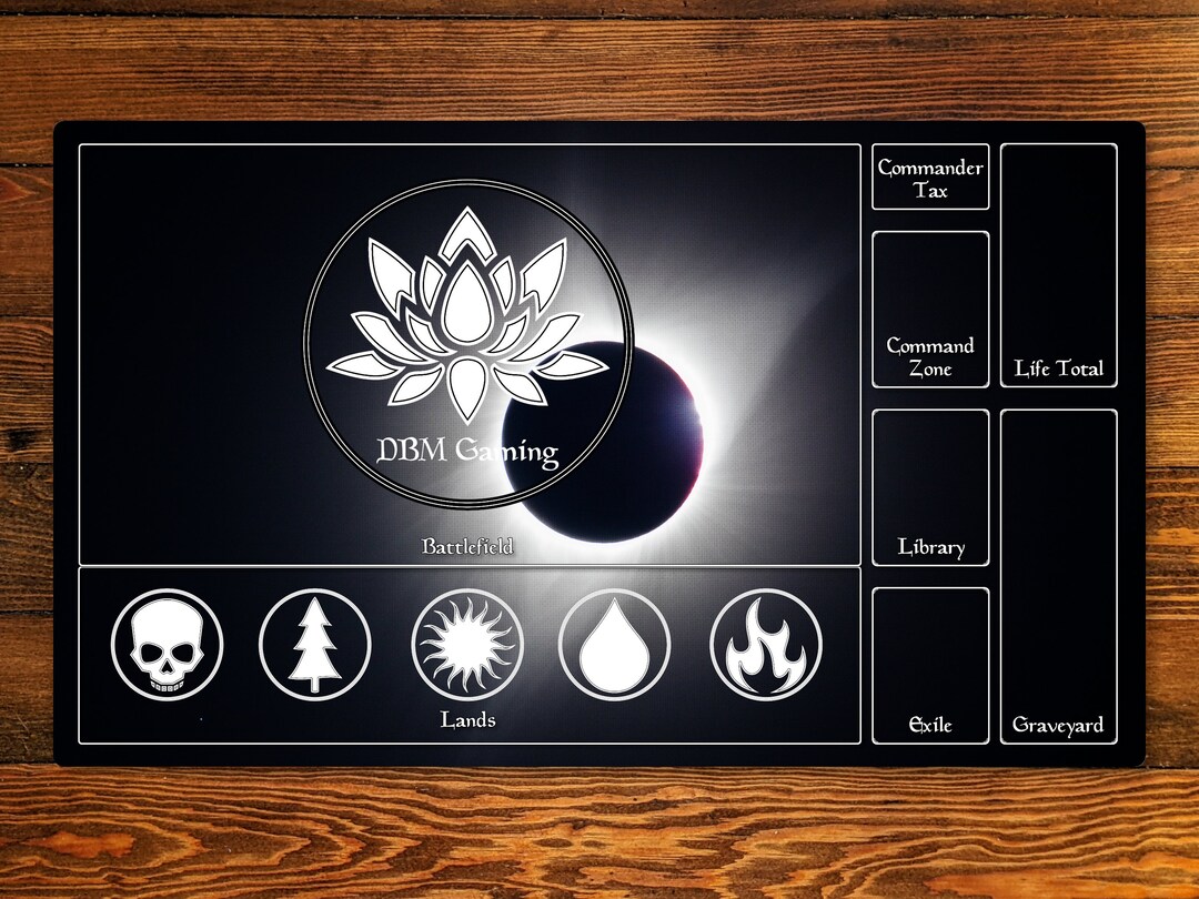 Solar Eclipse 14 X 24 Playmat With Magic Zone Layout for EDH and