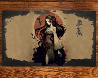 Vampire 14" X 24" Playmat For Card, Ccg, And Tabletop Games With Magic Edh Zone Layout Option For Commander