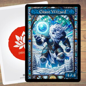 Giant Wizard Token MTG Token Stained Glass Art Token 5 Pack for Magic and other collectible card games