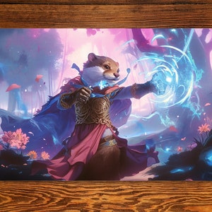 Tapis de jeu Otter Mage 14 x 61 cm pour jeux de cartes, de montre et de table avec option d'aménagement de zone Edh pour Commander, tapis de jeu MTG