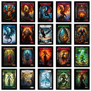 Stained Glass Art Token MTG Token Bundle Magic Token Bundle MTG Stained Glass Art Token Bulk Pack for Magic and other collectible card games image 5