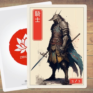 Knight Token MTG Token Japanese Style Art Token 5 Pack for Magic and other collectible card games