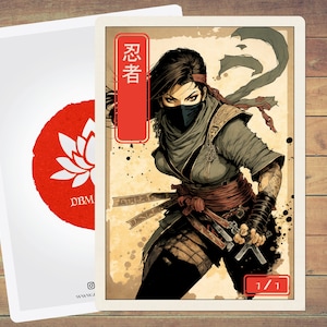 Ninja Token MTG Token Japanese Style Art Token 5 Pack for Magic and other collectible card games