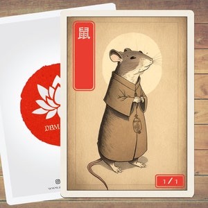 Rat Token MTG Token Japanese Style Art Token 5 Pack for Magic and other collectible card games