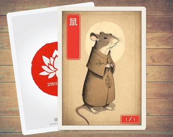 Rat Token MTG Token Japanese Style Art Token 5 Pack for Magic and other collectible card games