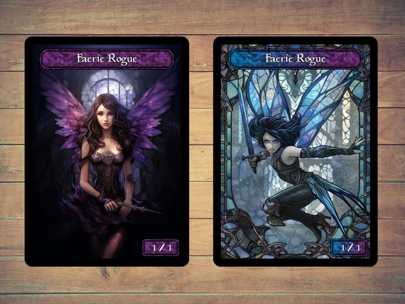 Faerie Rogue Token MTG Token Stained Glass Art Token 5 Pack for Magic and  Other Collectible Card Games - Etsy