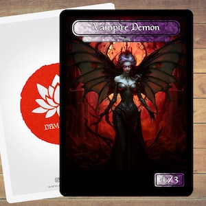 Vampire Demon Token MTG Token Vampire Token Stained Glass Art Token 5 Pack for Magic and other collectible card games