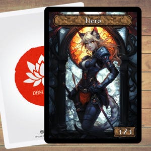 ヒーロートークン MTGトークン ステンドグラスアートトークン 5パック マジックやその他のトレーディングカードゲーム用