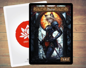 Hero Token MTG Token Stained Glass Art Token 5 Pack for Magic and other collectible card games