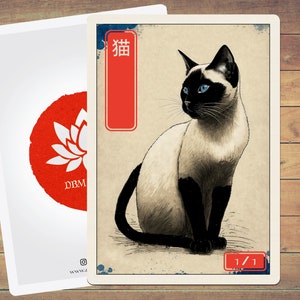 Cat Token MTG Token Japanese Style Art Token 5 Pack for Magic and other collectible card games