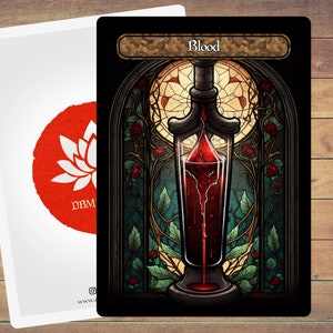 Blood Token MTG Token Stained Glass Art Token 5 Pack for Magic and other collectible card games