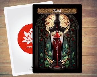 Blood Token MTG Token Stained Glass Art Token 5 Pack for Magic and other collectible card games