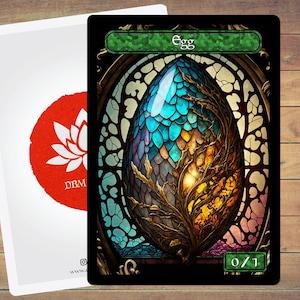 Paquete de 5 fichas de huevo con diseño de vitral para Magic y otros juegos de cartas coleccionables