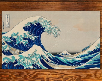 Under The Wave Off Kanagawa 14" X 24" Playmat With Magic Zone Layout For Edh And Commander
