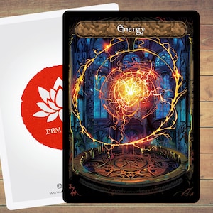 Energy Token MTG Token Stained Glass Art Token 5 Pack for Magic and other collectible card games
