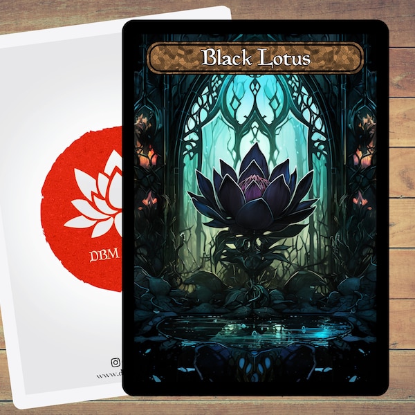 Black Lotus Token Stained Glass Art Token 5 Pack for Magic and other collectable card games