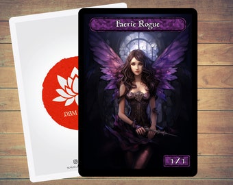 Faerie Rogue Glass Art Token 5 Pack for Magic and other collectible card games