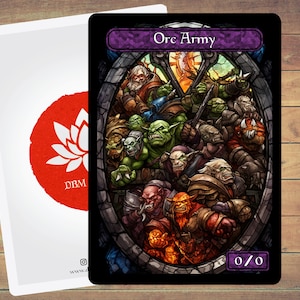 Orc Army Token Orc Token MTG Token Stained Glass Art Token 5 Pack for Magic and other collectible card games