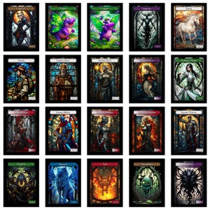 Stained Glass Art Token MTG Token Bundle Magic Token Bundle MTG Stained Glass Art Token Bulk Pack for Magic and other collectible card games image 8