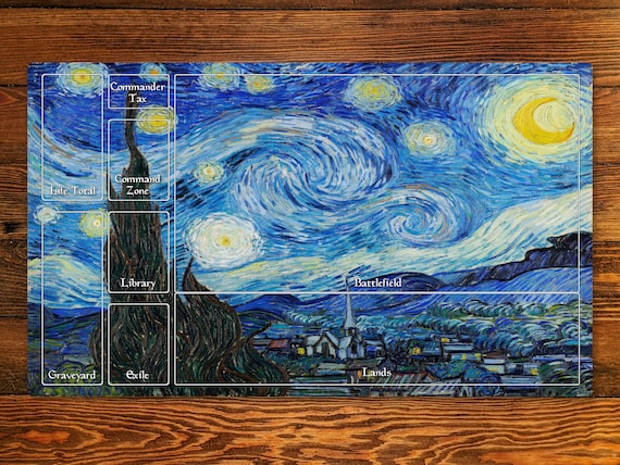 星月夜 The starry night Van Gogh プレイマット OMA Starry Night for SNES, Pixel Art (16