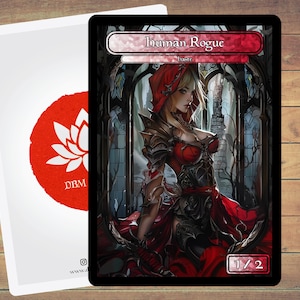 Human Rogue Token MTG Token Human Token Stained Glass Art Token 5 Pack for Magic and other collectible card games
