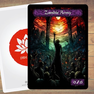 Zombie Army Token Zombie Token MTG Token Stained Glass Art Token 5 Pack für Magic und andere Sammlerkartenspiele