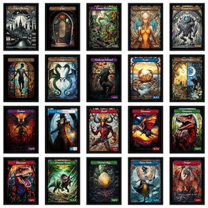 Stained Glass Art Token MTG Token Bundle Magic Token Bundle MTG Stained Glass Art Token Bulk Pack for Magic and other collectible card games image 4