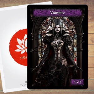 Vampire Token MTG Token Stained Glass Art Token 5 Pack for Magic and other collectible card games